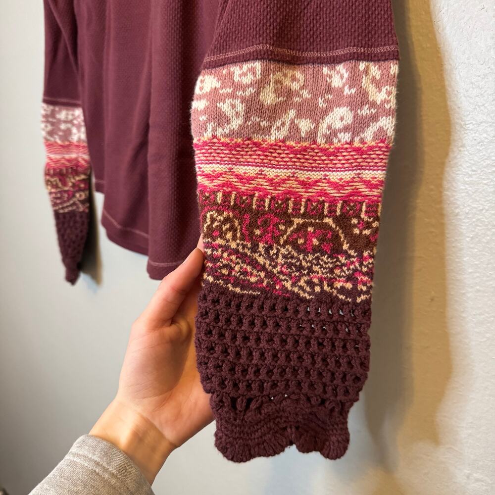 Free People Knit Long Sleeve Henley - Picture 2 of 4